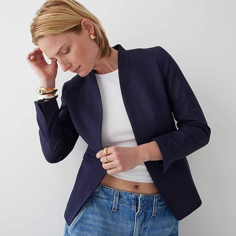 Navy J.Crew Going-out blazer in stretch twill | J.Crew Factory | LRFUP6328