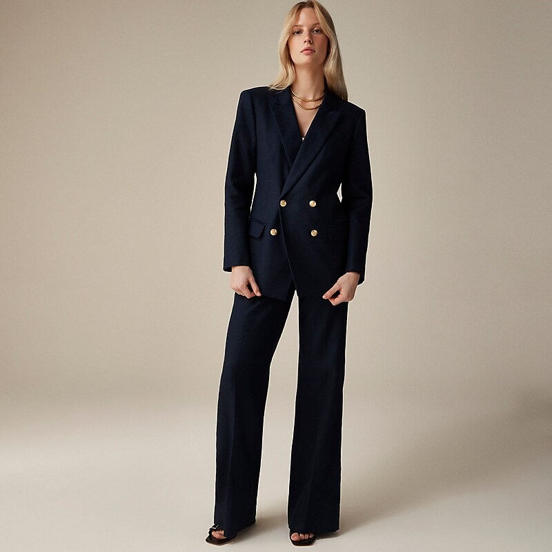 Navy J.Crew Greta blazer in stretch linen blend | J.Crew Factory | ZDOIK2798