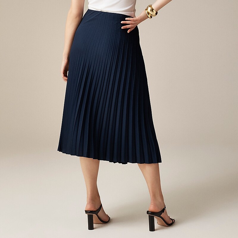 Navy J.Crew Gwyneth pleated slip skirt | J.Crew Factory | TSKYC8375