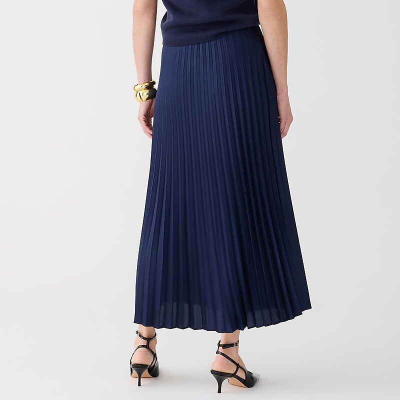 Navy J.Crew Gwyneth pleated slip skirt | J.Crew Factory | TSKYC8375