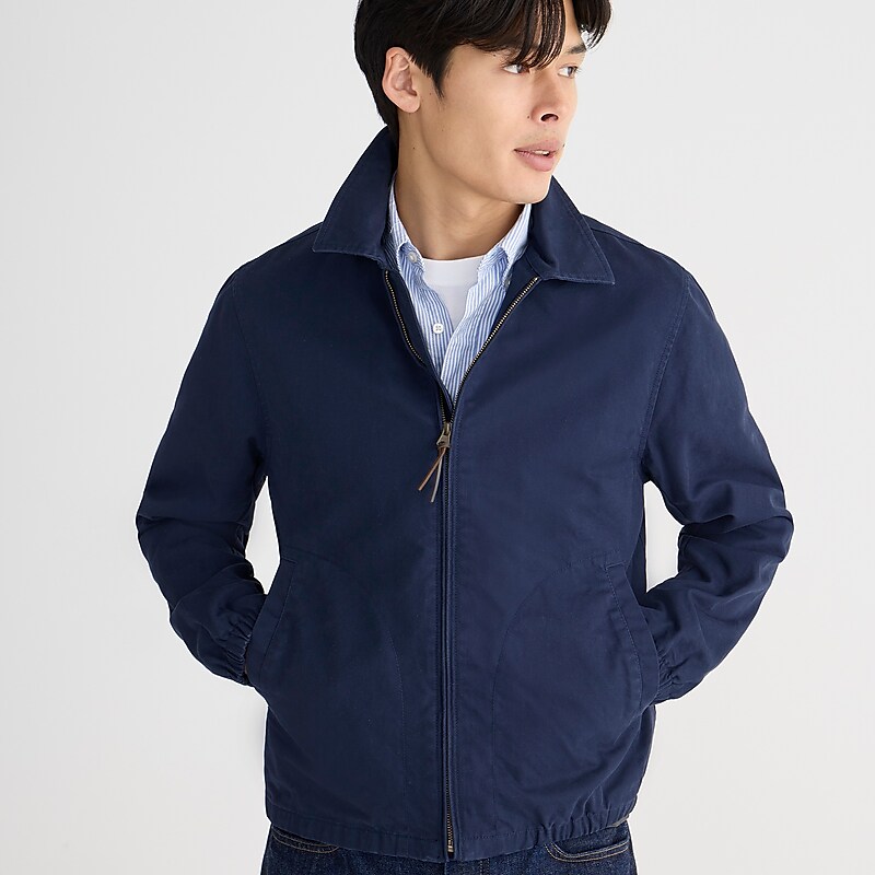 Navy J.Crew Harrington jacket in cotton twill | J.Crew Factory | UCXGM8270