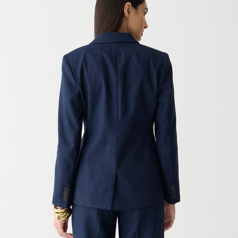 Navy J.Crew Helena blazer in stretch linen blend | J.Crew Factory | VAYDM8591