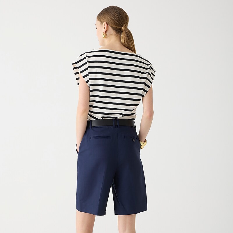 Navy J.Crew High-rise trouser short in city twill | J.Crew Factory | KTHNI7215