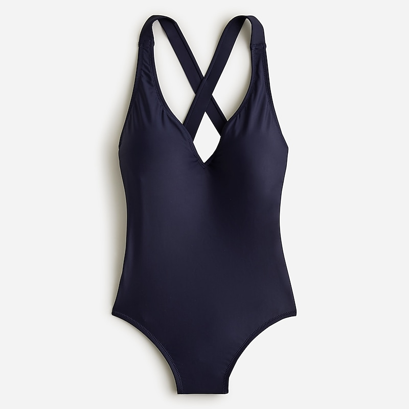 Navy J.Crew High-support cross-back one-piece | J.Crew Factory | QNIBV1746