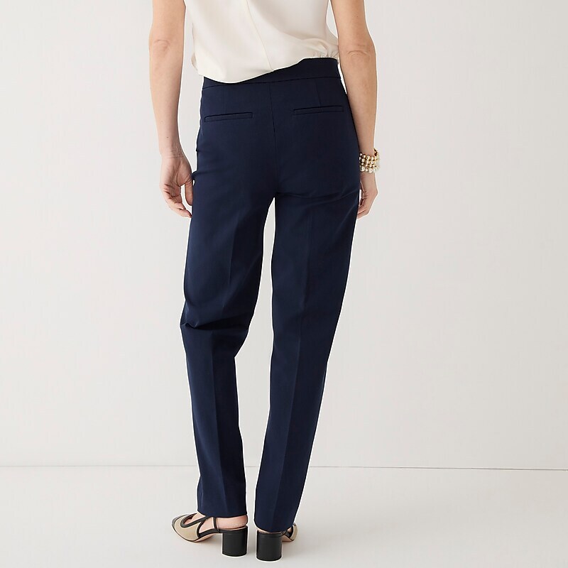 Navy J.Crew Kate straight-leg pant in bi-stretch cotton blend | J.Crew Factory | KYEHS2816