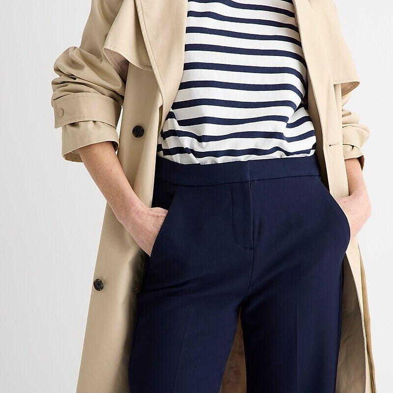 Navy J.Crew Kate straight-leg pant in four-season stretch | J.Crew Factory | GBZYR4015