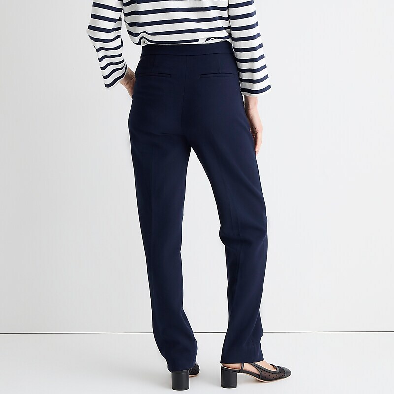 Navy J.Crew Kate straight-leg pant in four-season stretch | J.Crew Factory | GBZYR4015