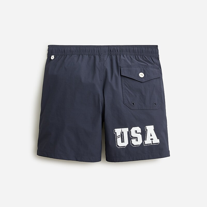 Navy J.Crew Limited-edition USA Swimming® X J.Crew 6\'\' stretch swim trunk with ECONYL® nylon | J.Crew Factory | ODHSC3456