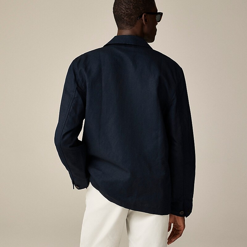 Navy J.Crew Linen-cotton blend chore jacket | J.Crew Factory | KPRSN8651