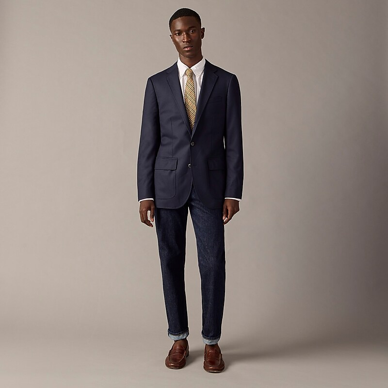 Navy J.Crew Ludlow Legacy blazer in Italian wool flannel | J.Crew Factory | SGXFD5627