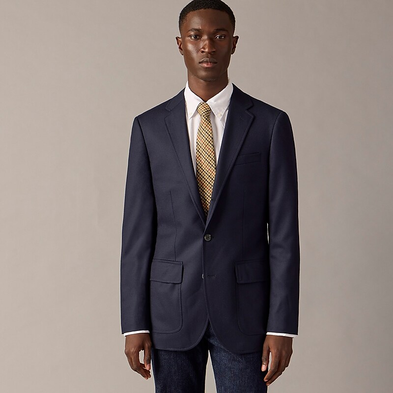 Navy J.Crew Ludlow Legacy blazer in Italian wool flannel | J.Crew Factory | SGXFD5627