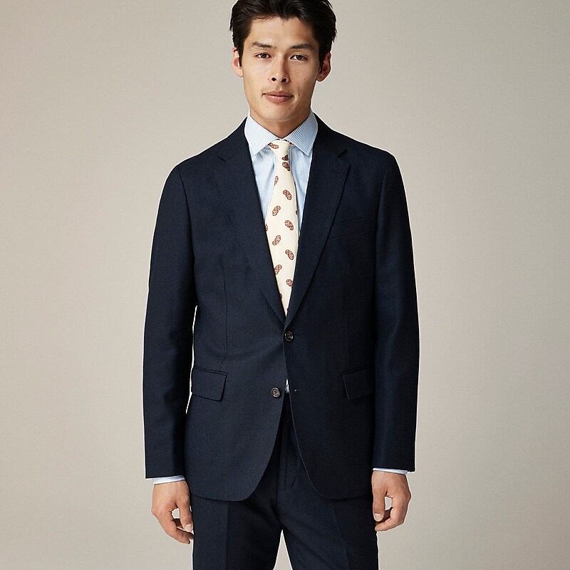 Navy J.Crew Ludlow Slim-fit blazer in English cotton-wool blend | J.Crew Factory | JETSW2168