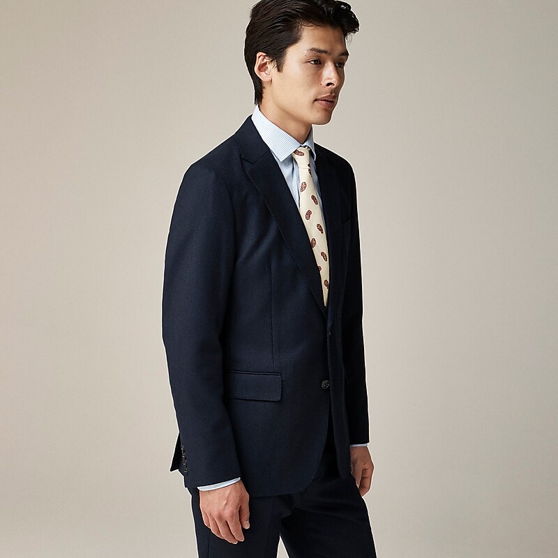 Navy J.Crew Ludlow Slim-fit blazer in English cotton-wool blend | J.Crew Factory | JETSW2168