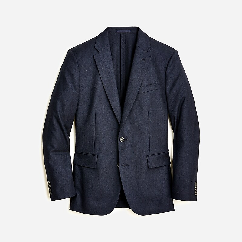 Navy J.Crew Ludlow Slim-fit blazer in English cotton-wool blend | J.Crew Factory | JETSW2168