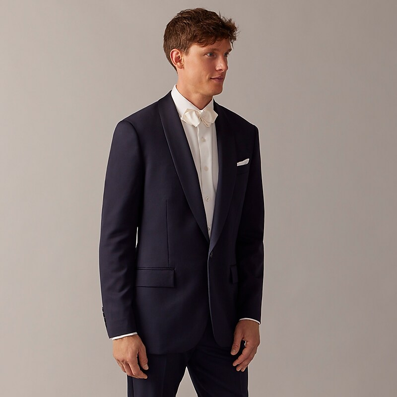 Navy J.Crew Ludlow Slim-fit shawl-collar tuxedo jacket in Italian wool | J.Crew Factory | RPOVE6584