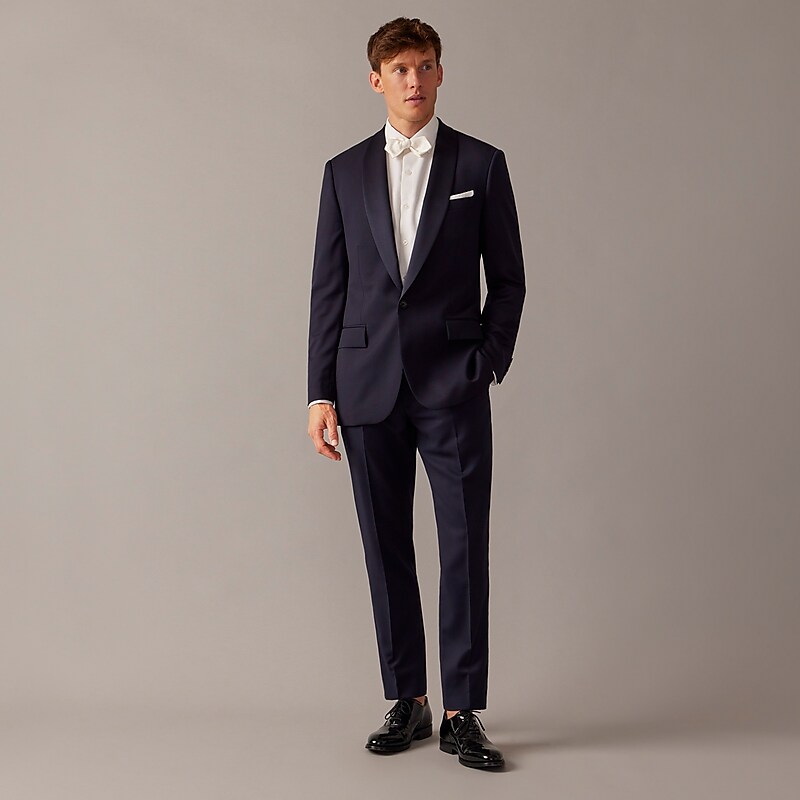 Navy J.Crew Ludlow Slim-fit shawl-collar tuxedo jacket in Italian wool | J.Crew Factory | RPOVE6584