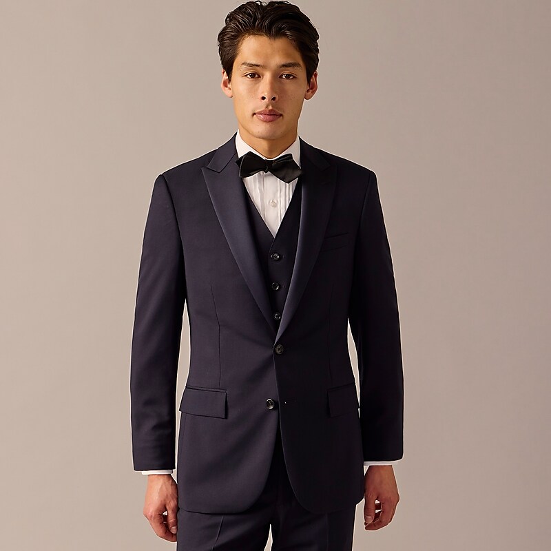 Navy J.Crew Ludlow Slim-fit tuxedo jacket in Italian wool | J.Crew Factory | PIWXK5687