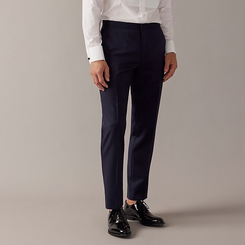 Navy J.Crew Ludlow Slim-fit tuxedo pant in Italian wool | J.Crew Factory | NSGKM0536