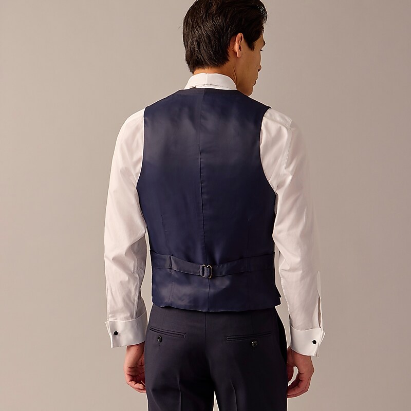 Navy J.Crew Ludlow Slim-fit tuxedo vest in Italian wool | J.Crew Factory | SBTDO5018