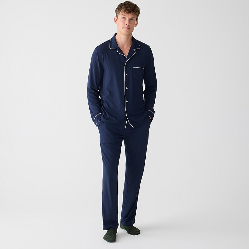 Navy J.Crew Pajama set in cotton jersey blend | J.Crew Factory | PCXRS6537