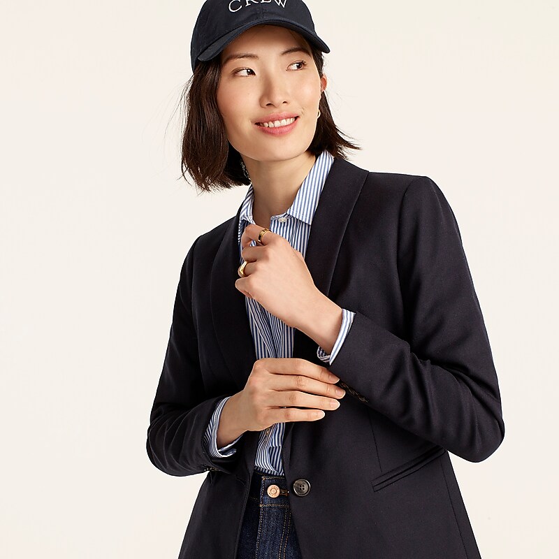 Navy J.Crew Parke blazer in wool flannel | J.Crew Factory | XEIVZ4357