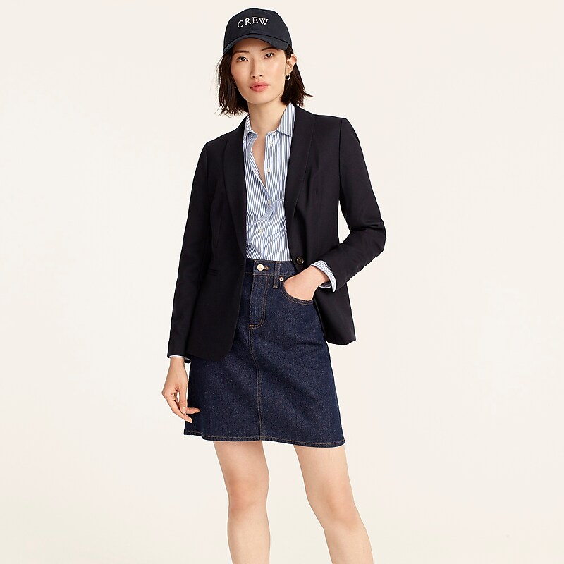 Navy J.Crew Parke blazer in wool flannel | J.Crew Factory | XEIVZ4357