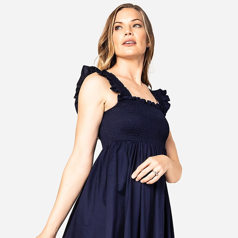 Navy J.Crew Petite Plume™ Margaux dress | J.Crew Factory | IMERH5329