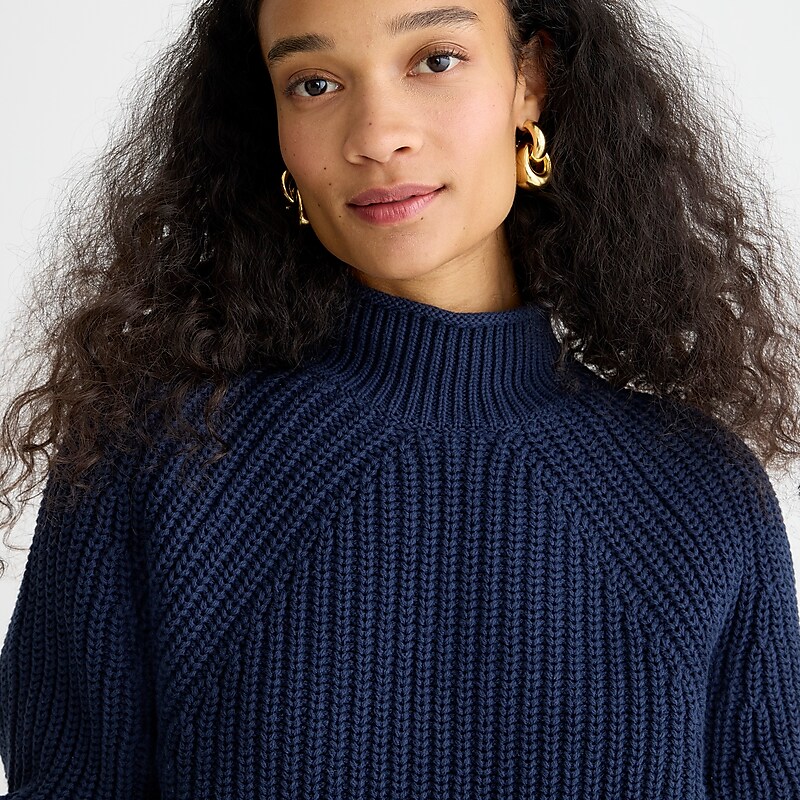 Navy J.Crew Relaxed Rollneck™ sweater | J.Crew Factory | XYDPR0523