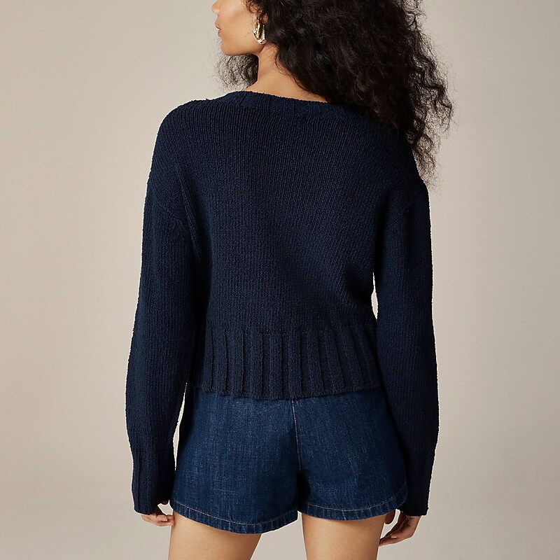 Navy J.Crew Relaxed crewneck beach sweater | J.Crew Factory | ZTCUG2408