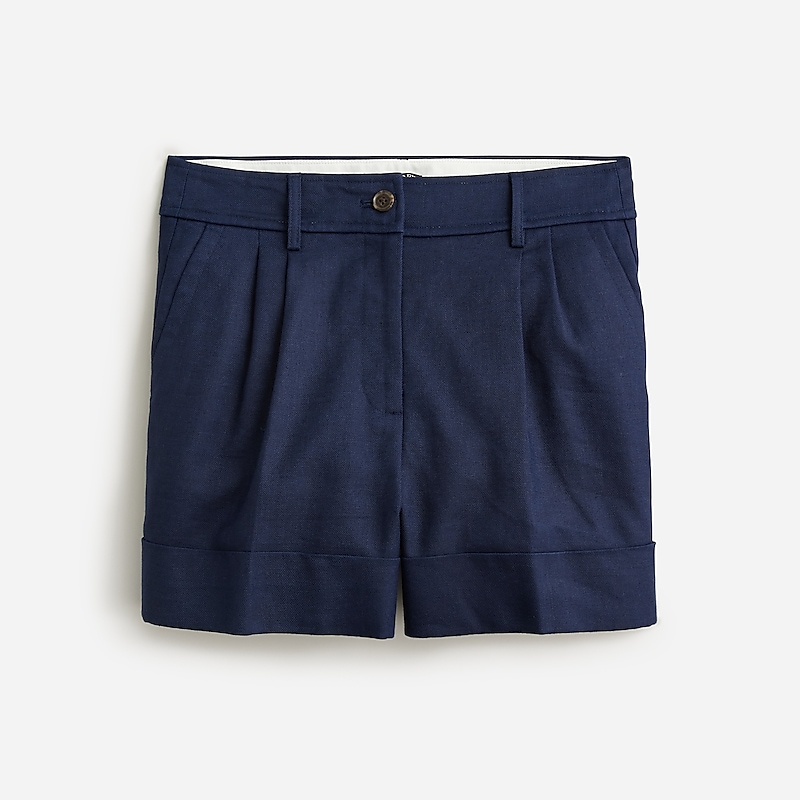 Navy J.Crew Remi short in stretch linen blend | J.Crew Factory | ZWAMO4920