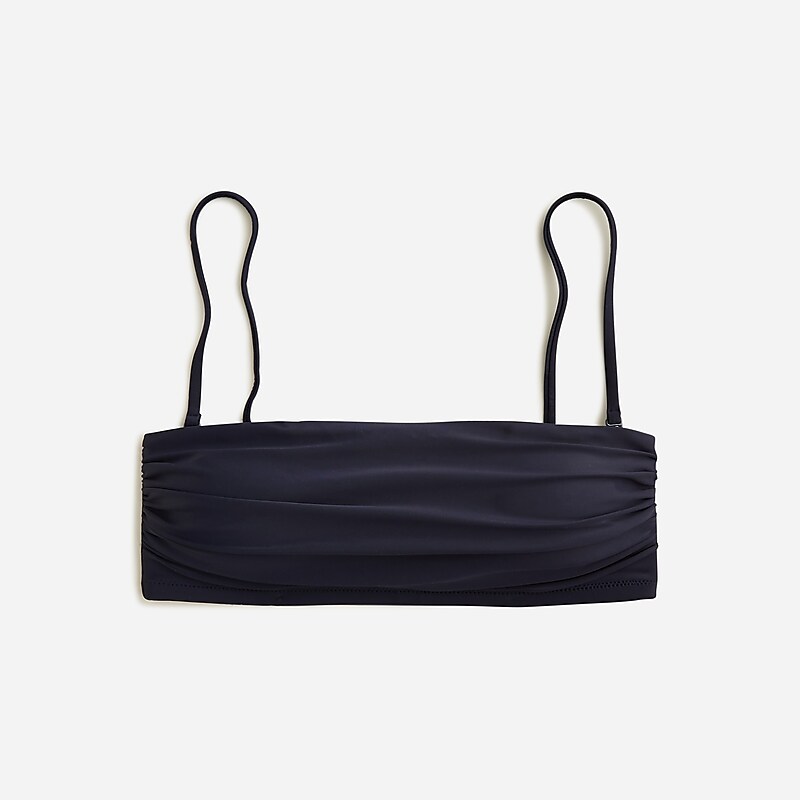 Navy J.Crew Ruched bandeau bikini top | J.Crew Factory | LNMKW3567