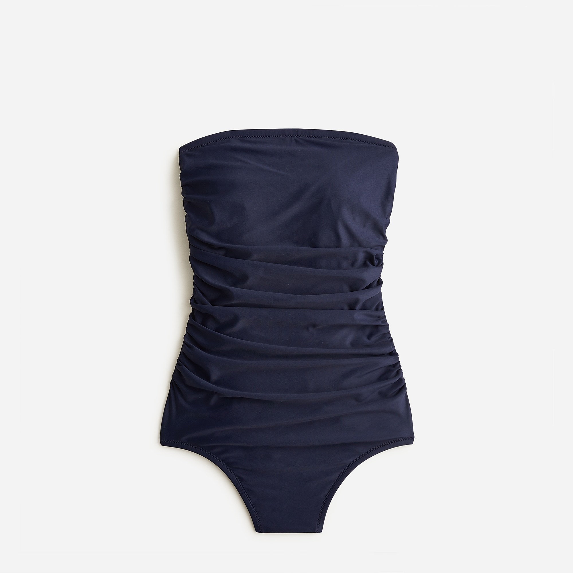 Navy J.Crew Ruched bandeau one-piece swimsuit | J.Crew Factory | DMZCO6207