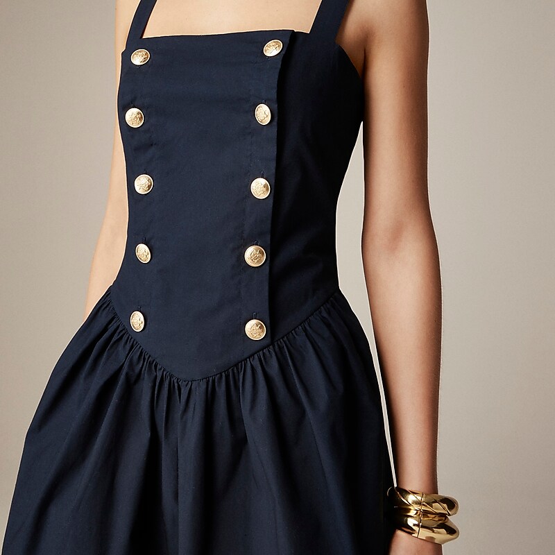 Navy J.Crew Sailor mini dress in stretch cotton poplin | J.Crew Factory | PRDGZ7154