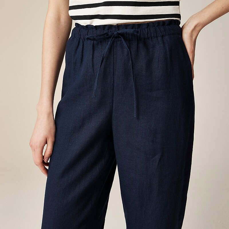 Navy J.Crew Soleil pant in linen | J.Crew Factory | QURDW0267