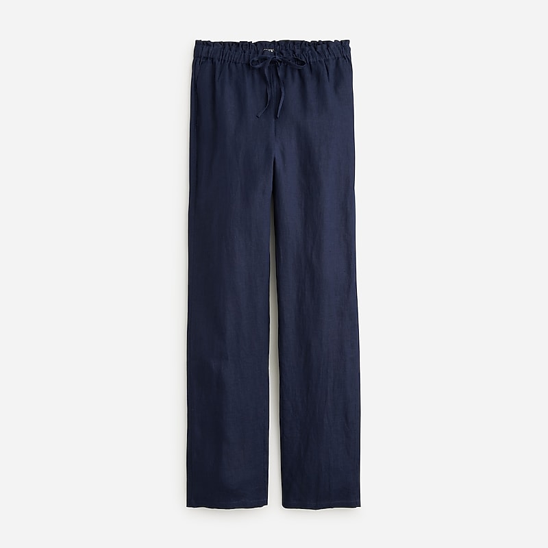 Navy J.Crew Soleil pant in striped linen | J.Crew Factory | EQINT6017