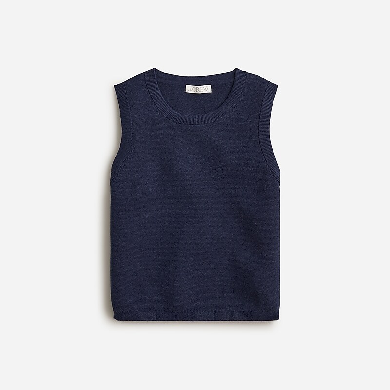 Navy J.Crew Sweater shell in TENCEL™ lyocell blend. | J.Crew Factory | WSAXZ4876