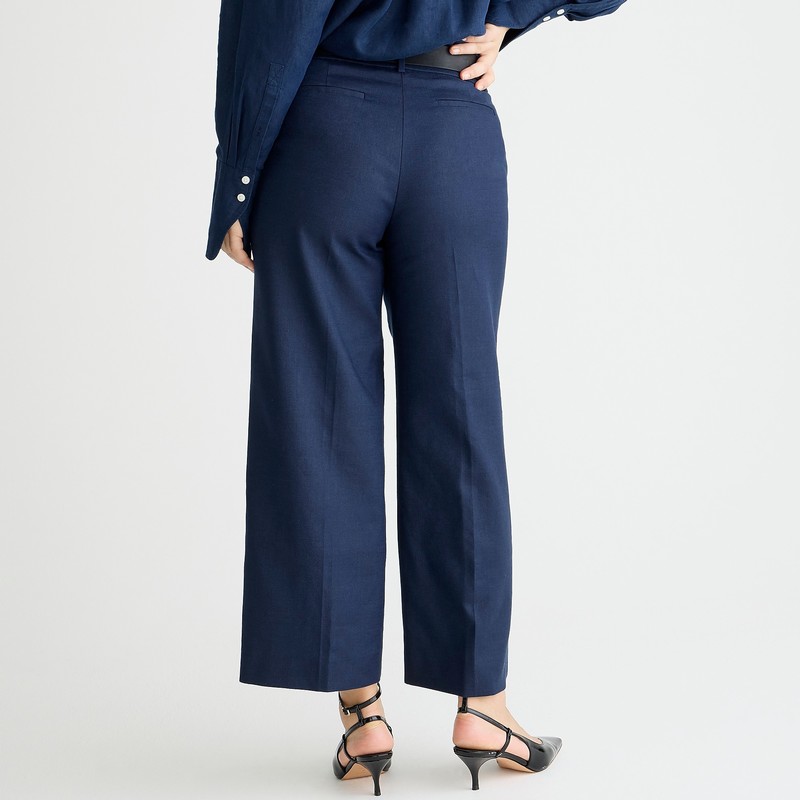 Navy J.Crew Sydney pant in stretch linen blend | J.Crew Factory | UOBAX6179