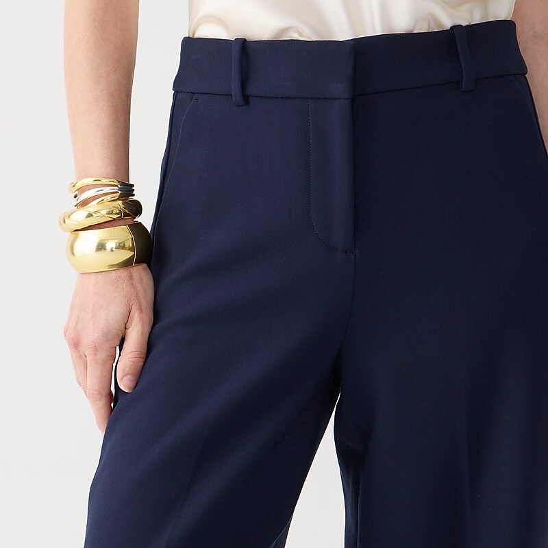 Navy J.Crew Sydney wide-leg pant in four-season stretch | J.Crew Factory | SEXIT3524