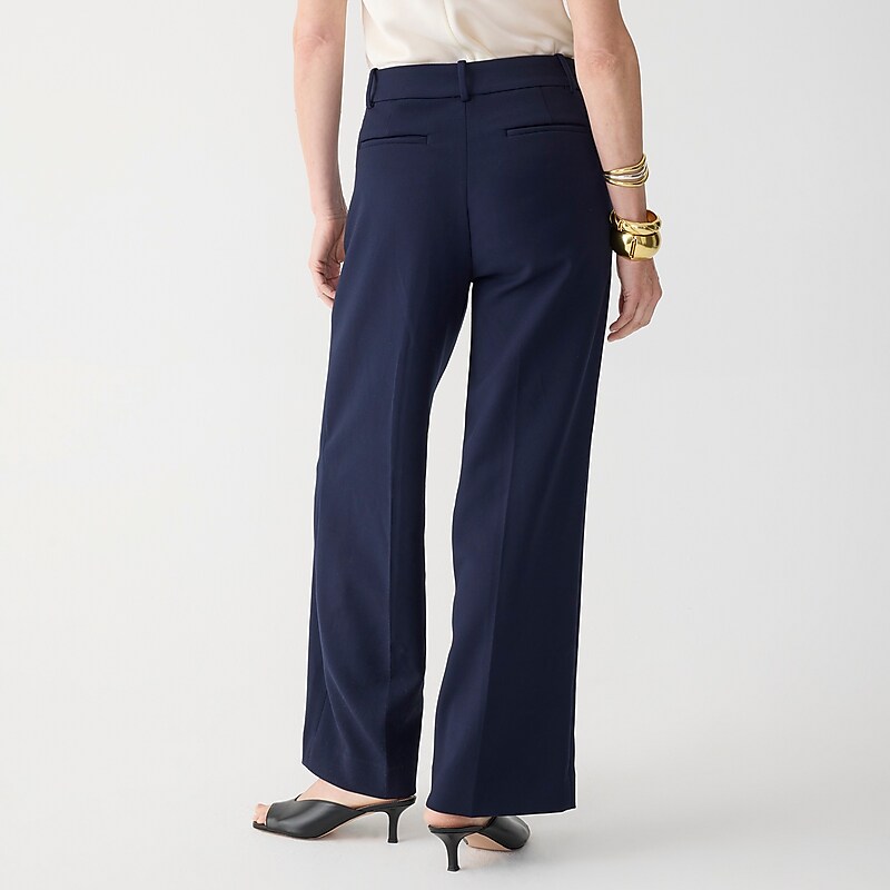 Navy J.Crew Sydney wide-leg pant in four-season stretch | J.Crew Factory | SEXIT3524