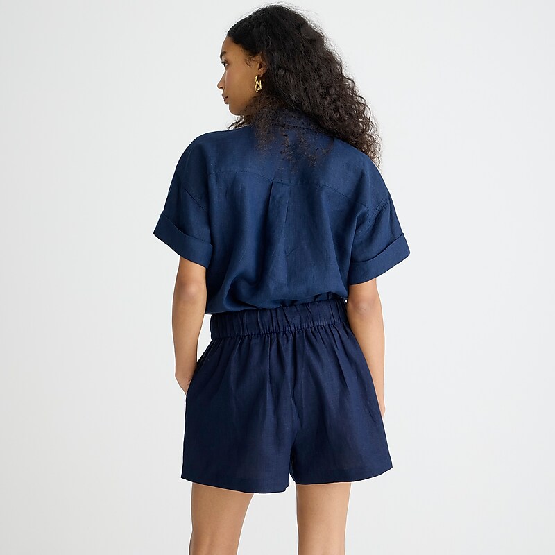 Navy J.Crew Tropez short in linen | J.Crew Factory | YFUCD3509