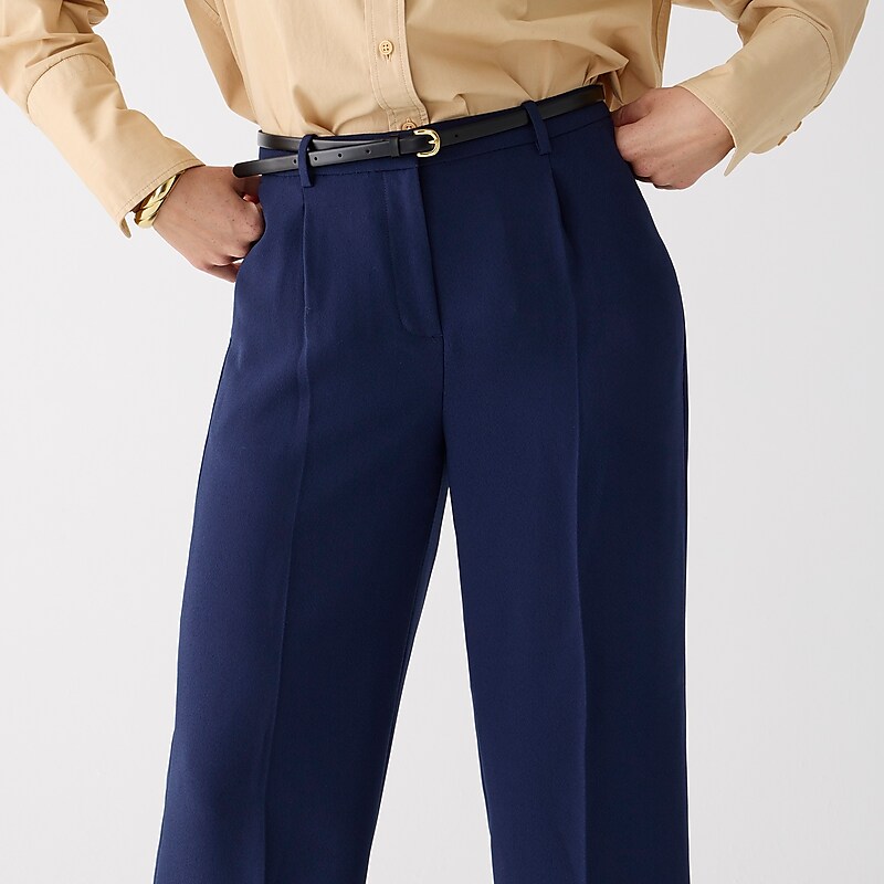 Navy J.Crew Wide-leg essential pant in city crepe | J.Crew Factory | LQMUV6409