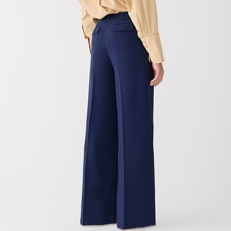 Navy J.Crew Wide-leg essential pant in city crepe | J.Crew Factory | LQMUV6409