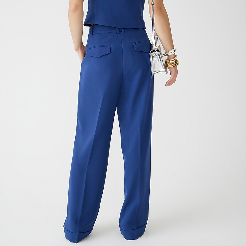 Navy J.Crew Wide-leg essential pant in city crepe | J.Crew Factory | DFQTI8179