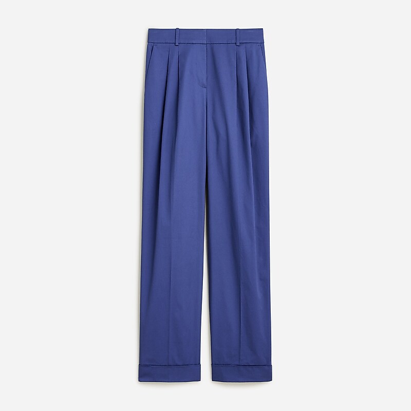 Navy J.Crew Wide-leg essential pant in lightweight chino | J.Crew Factory | CHREP3581