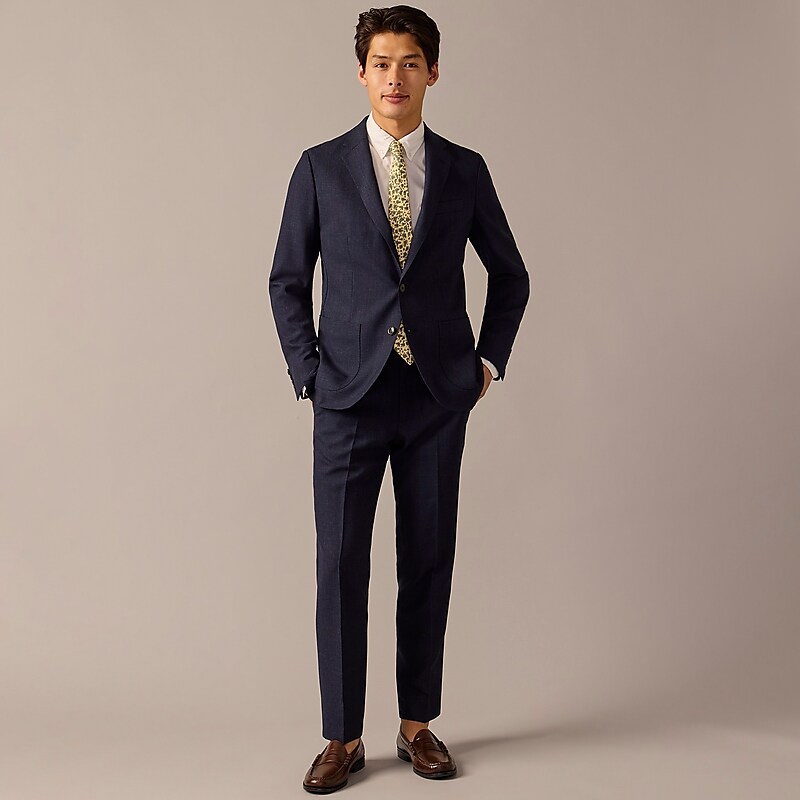 Navy Mini Check J.Crew Ludlow Slim-fit suit jacket in English wool | J.Crew Factory | VOXAI6034