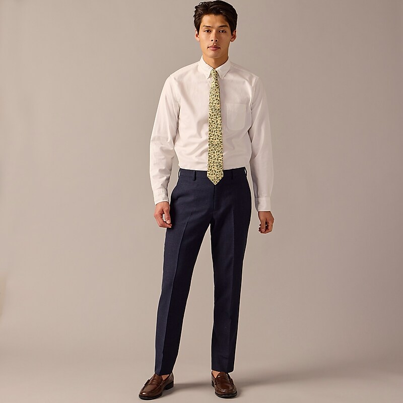 Navy Mini Check J.Crew Ludlow Slim-fit suit pant in English wool | J.Crew Factory | OZVRN7135