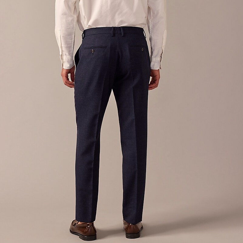 Navy Mini Check J.Crew Ludlow Slim-fit suit pant in English wool | J.Crew Factory | OZVRN7135