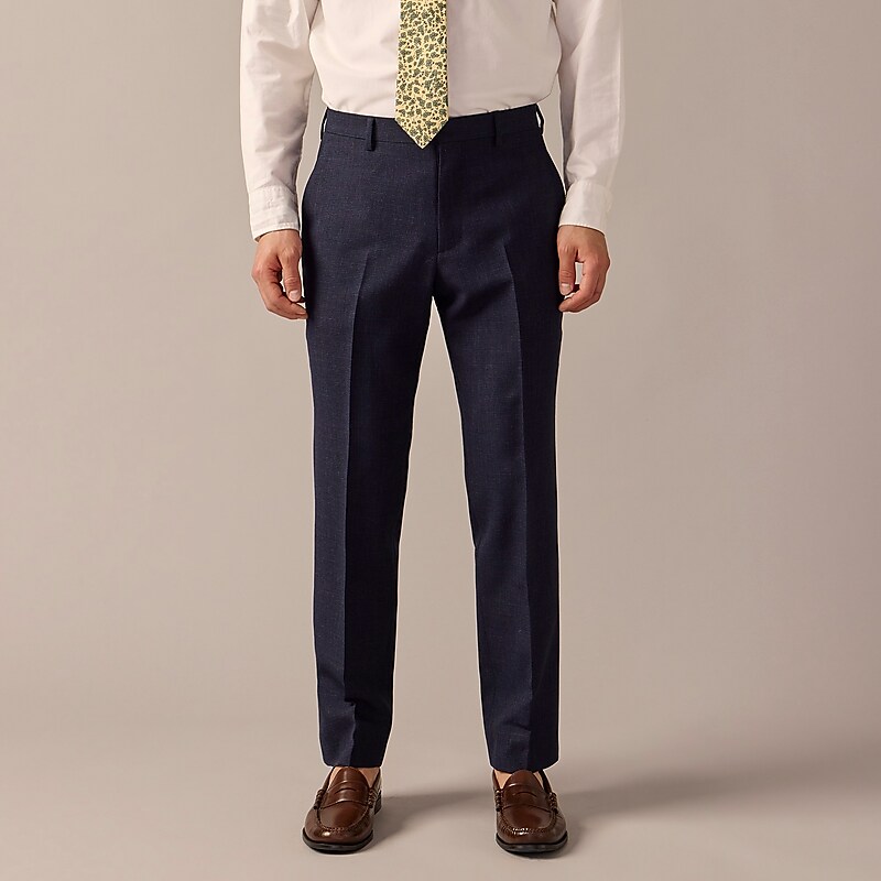 Navy Mini Check J.Crew Ludlow Slim-fit suit pant in English wool | J.Crew Factory | OZVRN7135