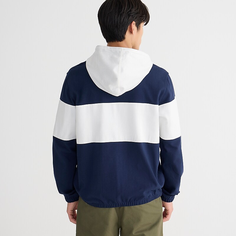 Navy White Combo J.Crew Full-zip rugby hoodie | J.Crew Factory | IWSBZ4208