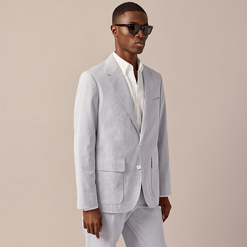 Navy White J.Crew Kenmare Relaxed-fit suit jacket in Italian cotton pincord | J.Crew Factory | SQEHX6137